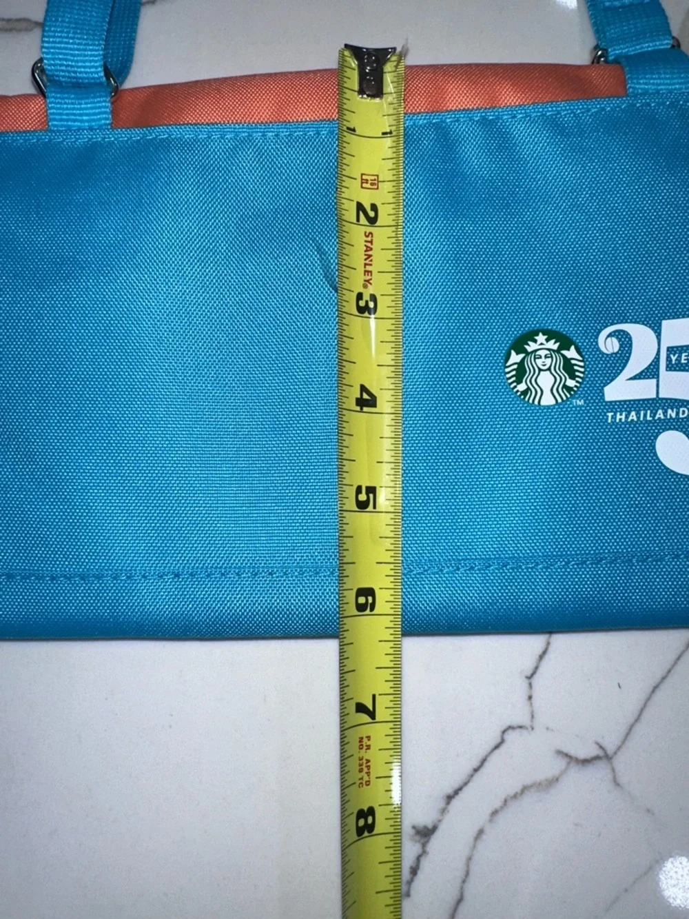 Starbucks Thailand 25th Anniversary Folded Crossbody Bag Blue Orange Summer